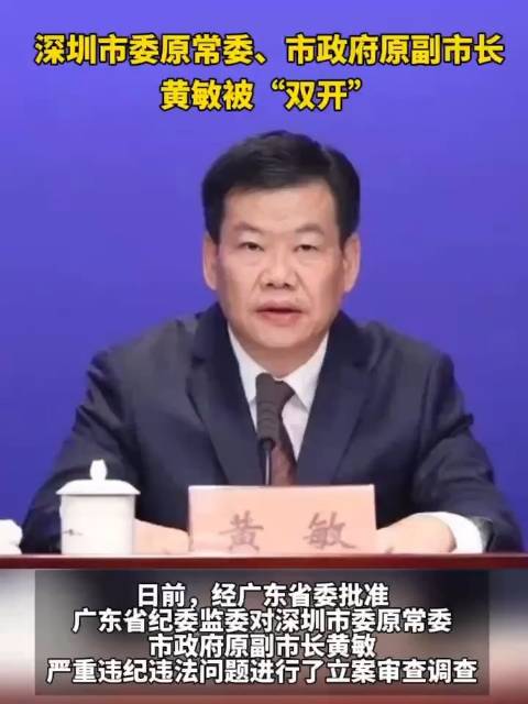 深圳市委原常委、市政府原副市长黄敏被“双开”|深圳市|市政府|原常委_新浪新闻