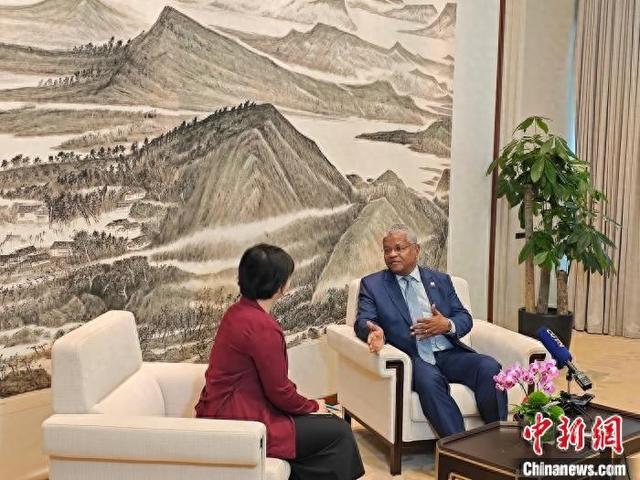 7日下午，拉姆卡拉旺在成都接受媒体采访。陈选斌 摄