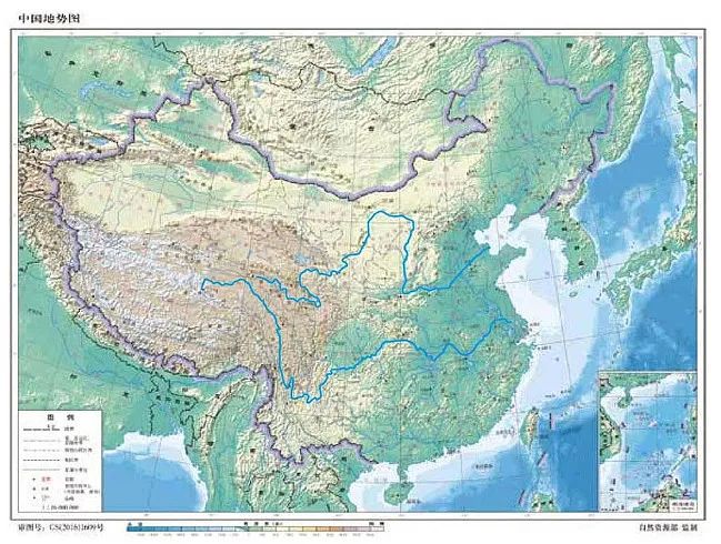 图1 中国地势图