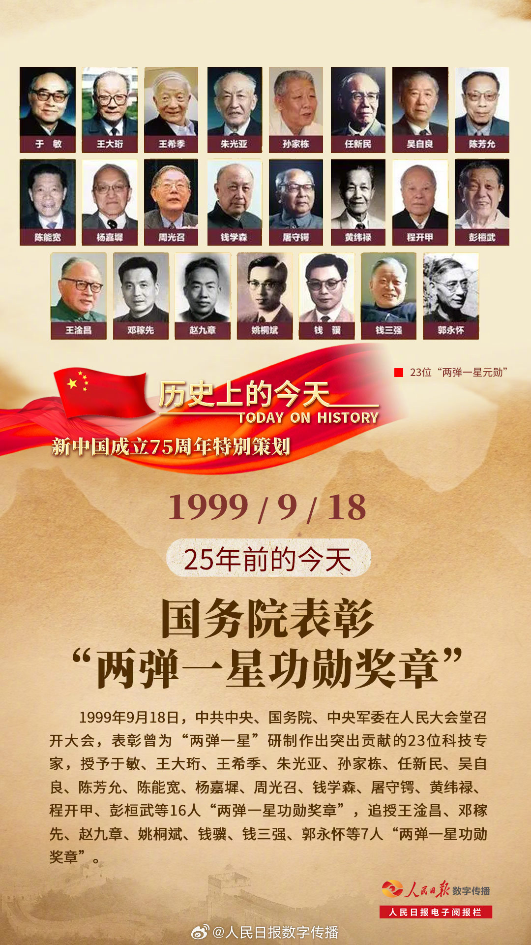 历史上的今天 国务院表彰“两弹一星功勋奖章”|两弹一星元勋|科学家|姚桐斌|程开甲|彭桓武_新浪新闻