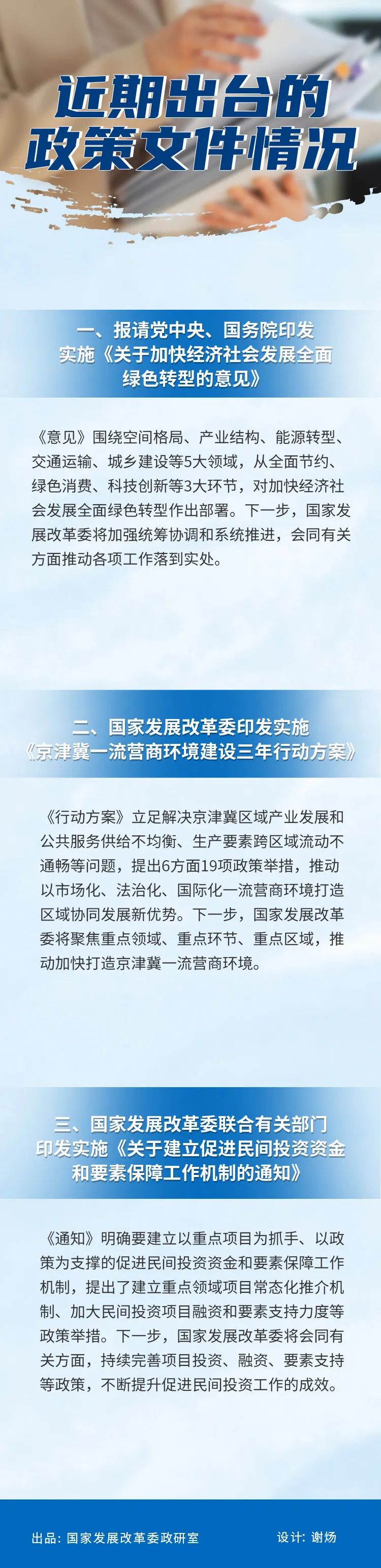 国家发展改革委近期出台的政策文件情况