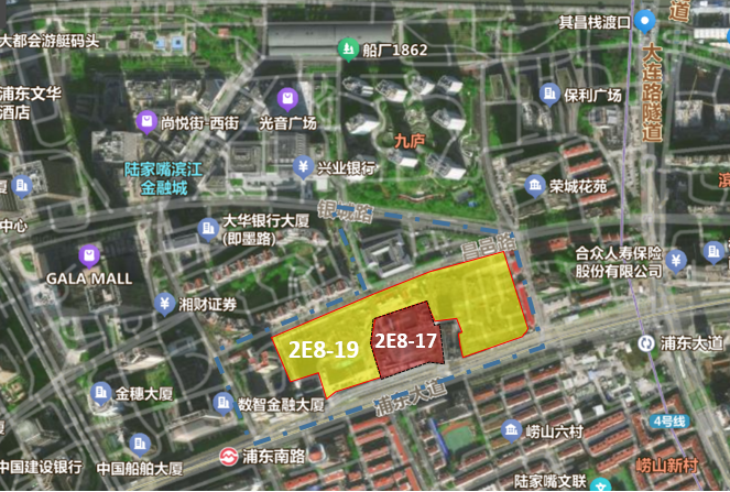 浦东新区梅园社区C000101单元2E8-17地块大致位置 制图：澎湃新闻记者 庞静涛