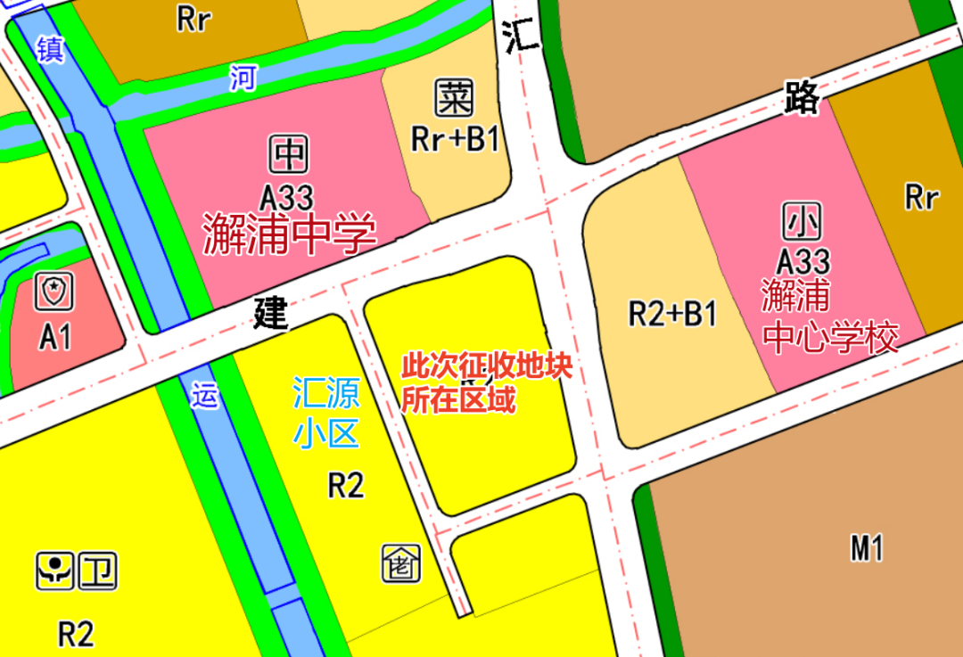 澥浦镇区控制性详细规划修编方案用地规划图局部
