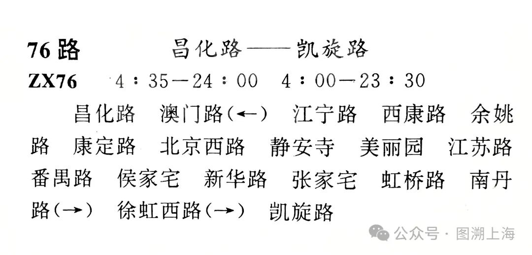 1997年交通旅游指南：76路