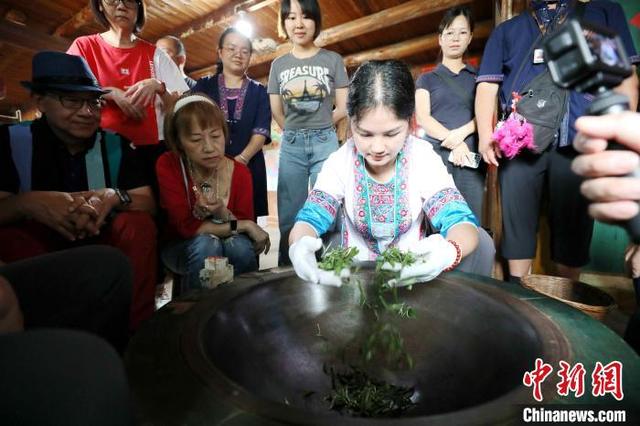 图为炒茶技艺展示。龚普康 摄