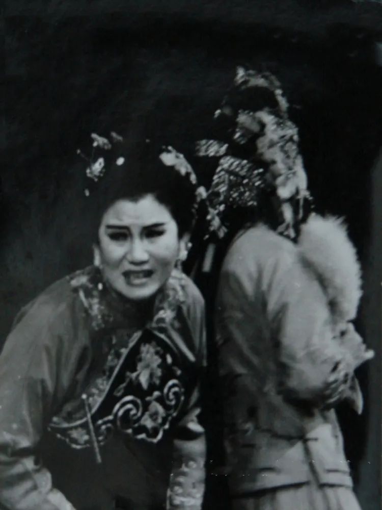 1985年,赵丽蓉在宝坻影剧院演出《花为媒》中饰阮妈.来源 天津图书馆