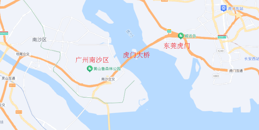 虎门大桥区域位置