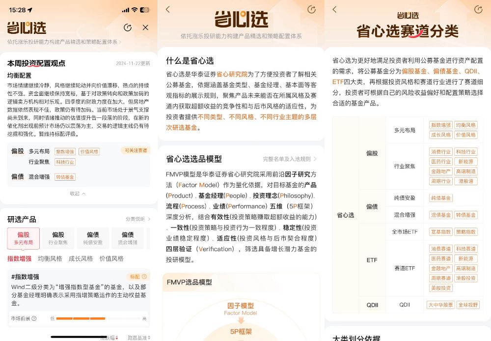 图：涨乐财富通App“省心选”功能