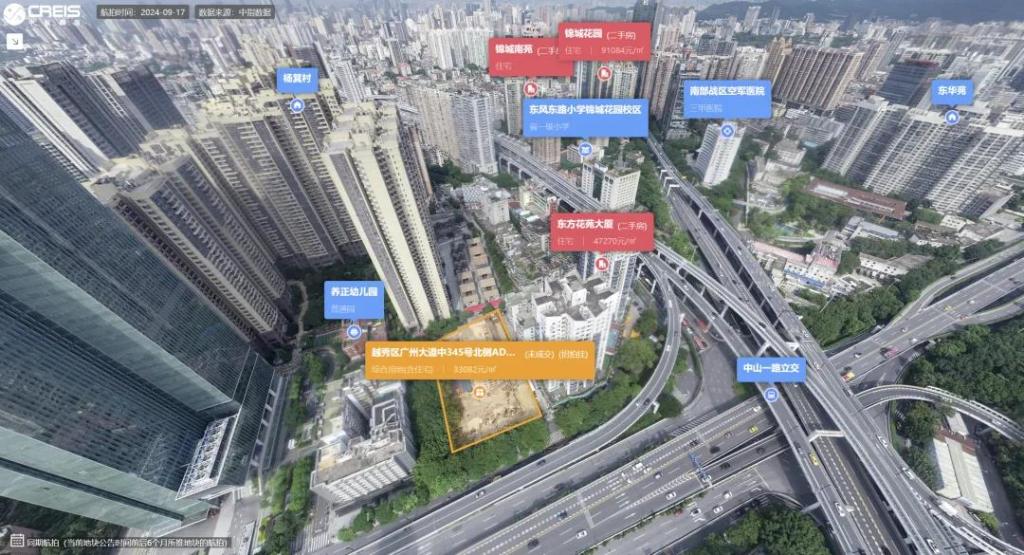 越秀区广州大路中345号北侧AD016619地块 图片起原:中指院