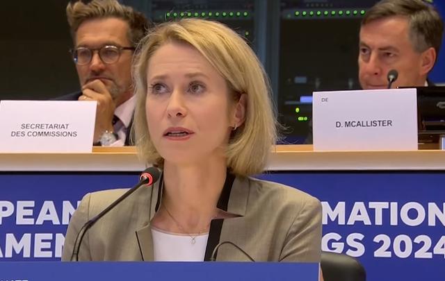 卡拉斯在欧洲理事会会议上发言 视频截图