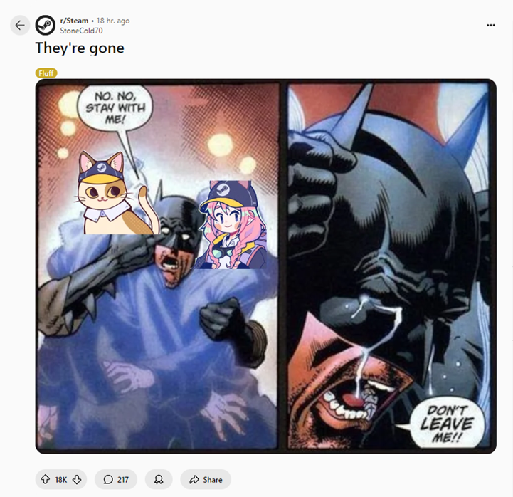 1月3日Reddit的Steam版块最热帖子：