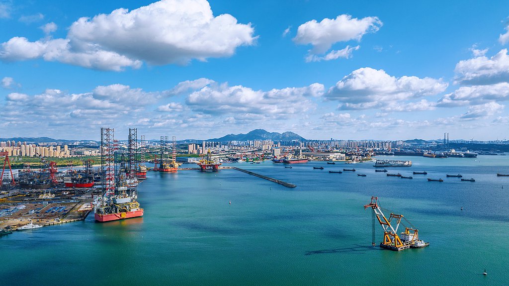 大连湾新港码头一景.视觉中国 资料图