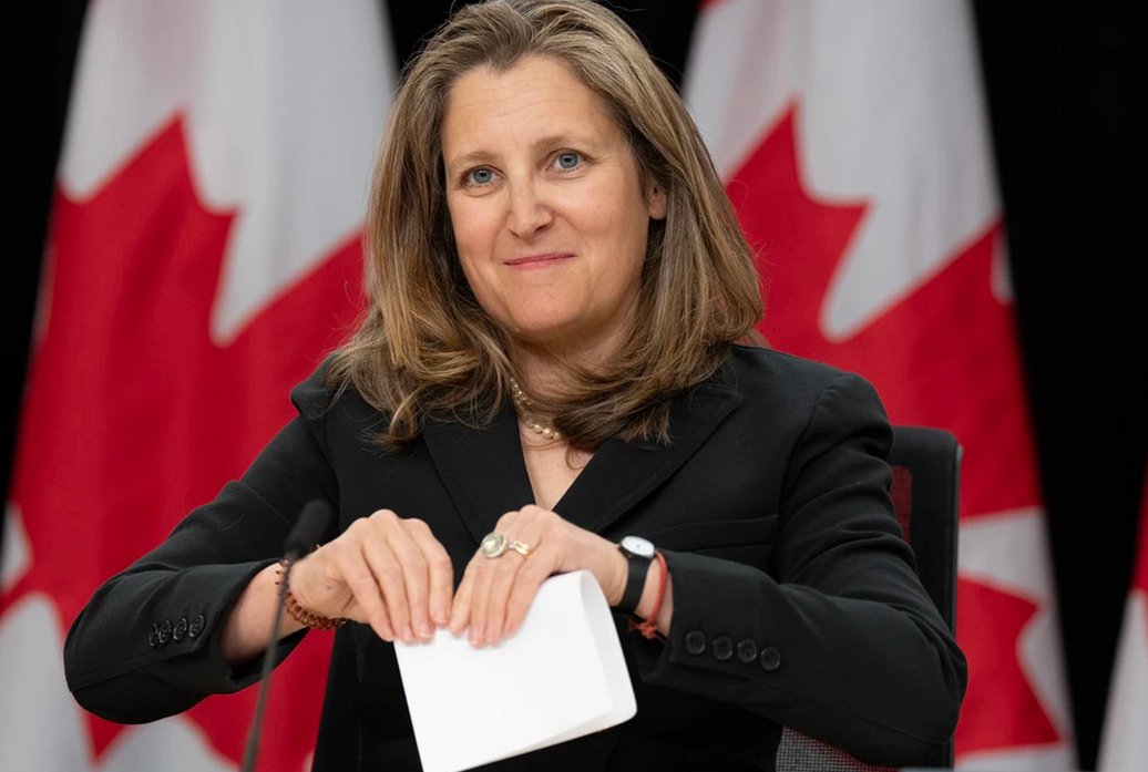 资料图：加拿大前副总理兼财政部部长弗里兰