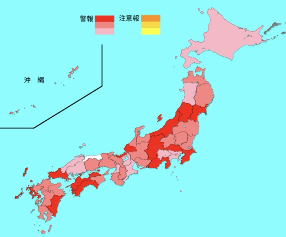 日本NIID国立感染症研究所发布2025年第4周（1月20日-1月26日）当地流感分布情况