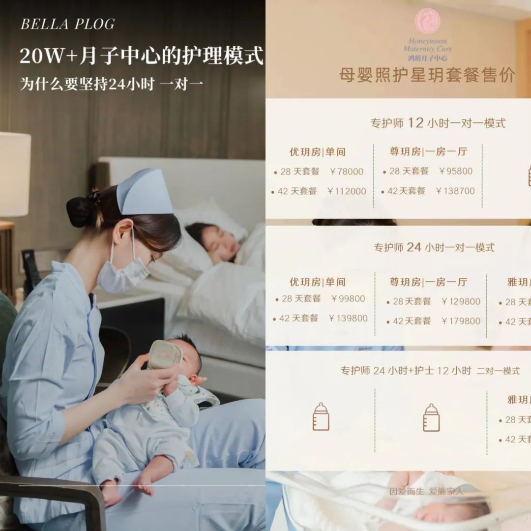 图：（左）圣贝拉，（右）鸿玥玥府护理模式相关服务