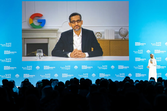 皮柴在世界政府峰会上的画面。图源：外媒