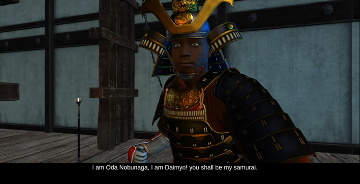 这个一脸懵逼的黑人应该就是弥助