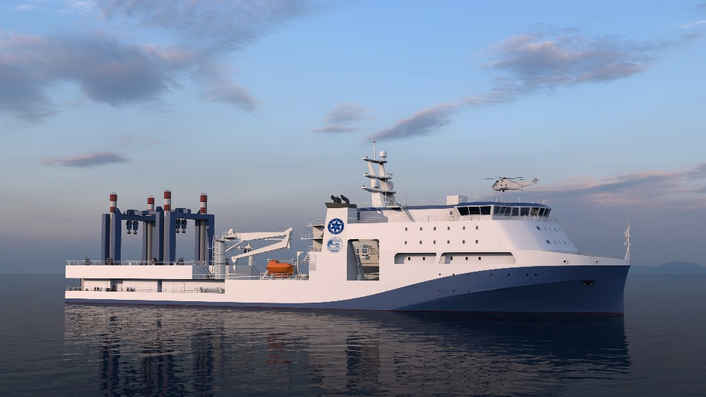 水面保障母船示意图。