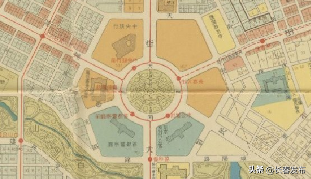 伪满时期长春地图中的人民广场 资料图片