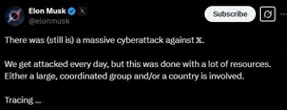 图片来源：马斯克社交媒体截图