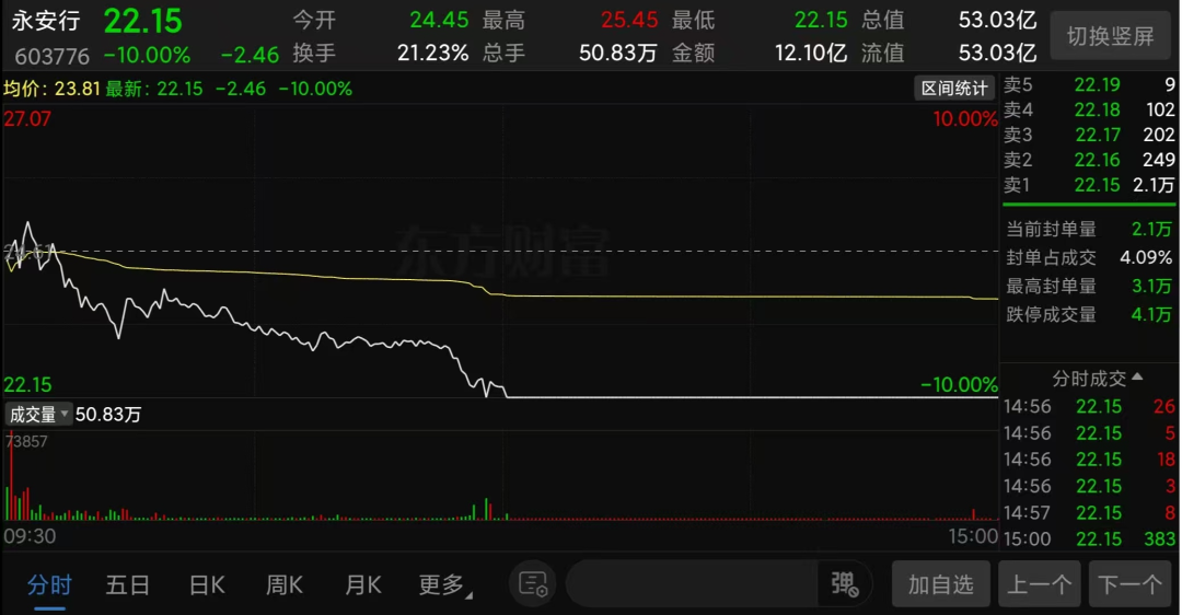 （2025年3月24日永安行分时走势截图）