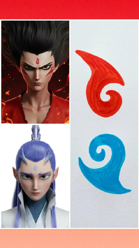 一笔画出魔丸与灵珠的印记,快来挑战一下吧!_新浪新闻