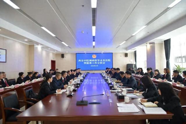 3月31日上午，西安中院党组书记、院长赵雷带领西安中院党组班子深入未央法院调研指导脱薄工作。