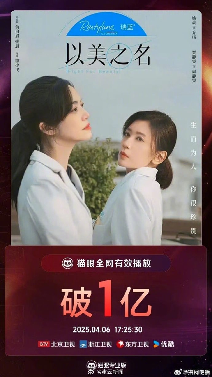 姚晨超话 新剧《以美之名》全网有效播放量破亿,这个数据真的很🐮…|姚晨|以美之名_新浪新闻