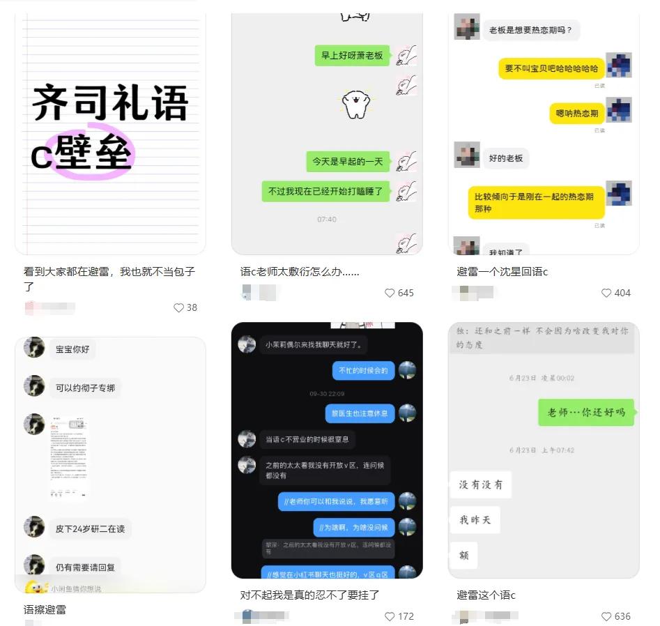 单主对语C不满的原因通常是回复冷漠、不符合人物个性等。（图/小红书截图）