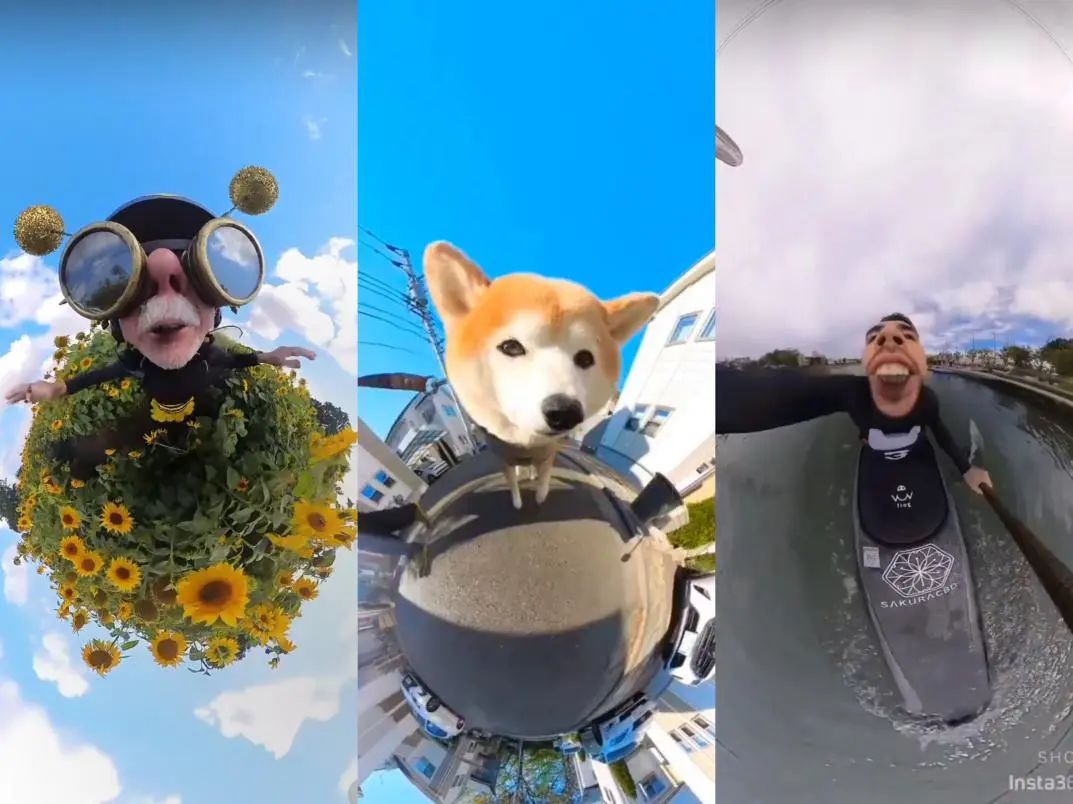 （全景相机拍出的各种创意视角画面）