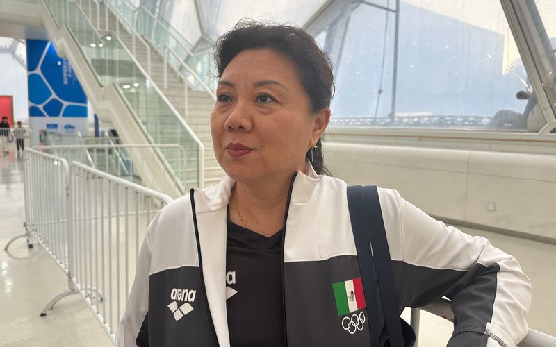 执教20余年，马进成为墨西哥跳水队的灵魂人物。新京报记者 孙海光 摄