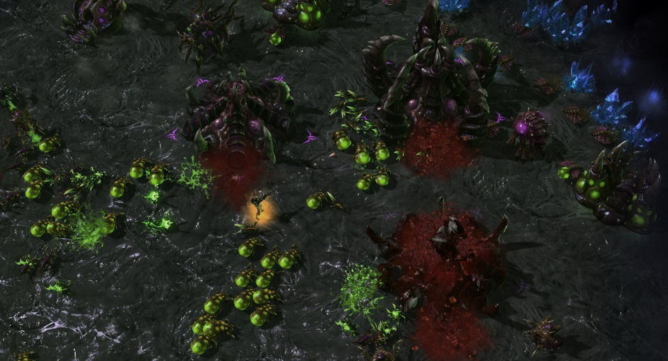 在星际2的比赛中，虫族总是拥有相当夸张的单位数量