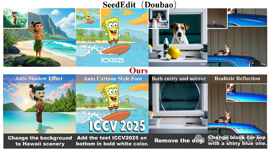 借助DiT自身生成能力能产生更加和谐的编辑效果