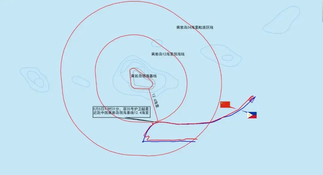 菲35号护卫艇航迹示意图
