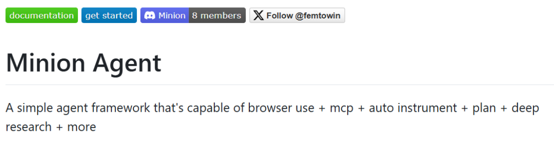 项目链接：https://github.com/femto/minion-agent