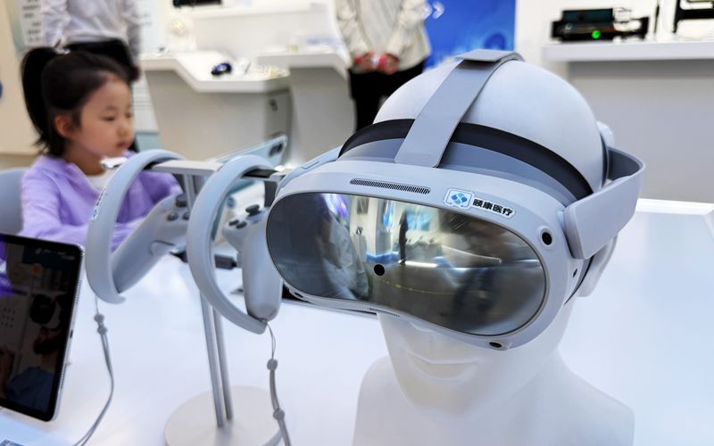 VR认知功能康复系统。新京报记者 王贵彬 摄