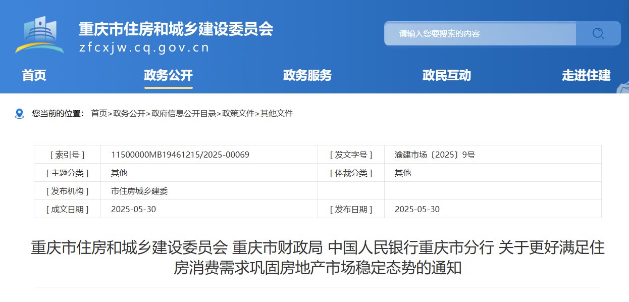 重庆楼市新政:住房“以旧换新”最高可获1%购房补贴