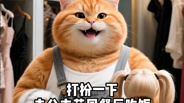 大胖橘猫伪装后前往花园餐厅享用下午茶时光啦|猫|胖橘猫_新浪新闻