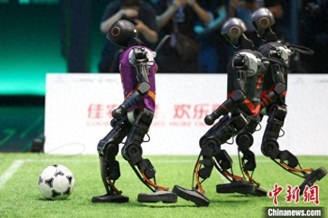 图为2025RoBoLeague机器人足球联赛总决赛。记者 富田 摄
