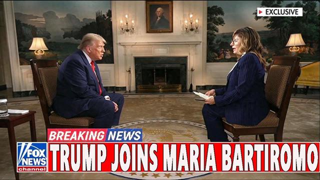 特朗普接受福克斯新闻《周日早间期货》节目采访 视频截图