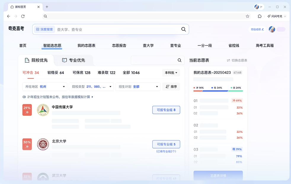 图源:夸克高考官网