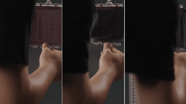 （对照组A：某国产品牌“凉皮”；实验组：AIRism空气衣；对照组B：某天然品牌打底衣）