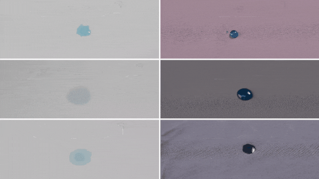 （对照组A：某国产品牌“凉皮”；实验组：AIRism空气衣；对照组B：某天然品牌打底衣）