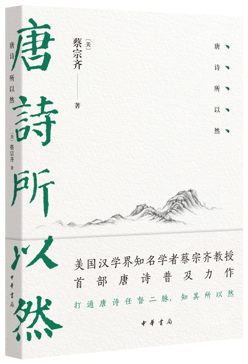 《唐诗所以然》，[美]蔡宗齐著，中华书局，2025年4月出版，312页，48.00元