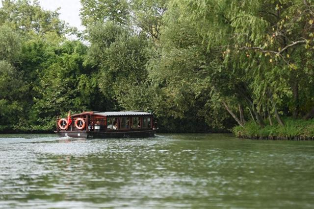 2024年10月24日，游客乘坐游船在浙江杭州西溪湿地观光。新华社记者黄宗治摄