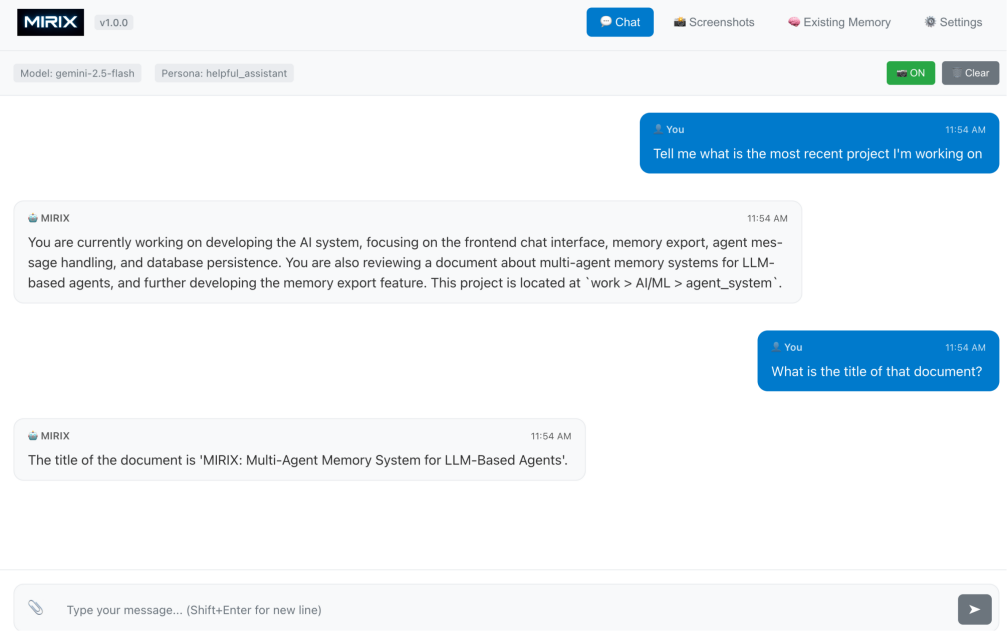 图丨MIRIX 对话界面（来源：王禹）