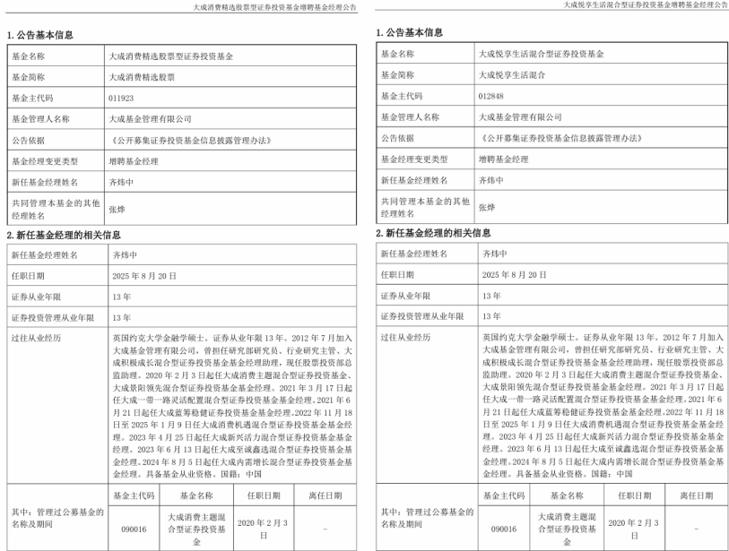 图片来源：大成基金官网