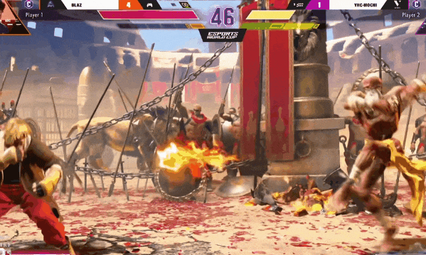 四分之一决赛里，面对远程牵制角色瑜伽，Blaz依旧靠准确的精防破局