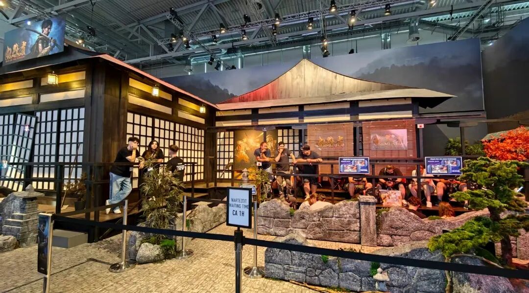 科隆游戏展现场的《剑之道》展位，起初明显不那么热闹