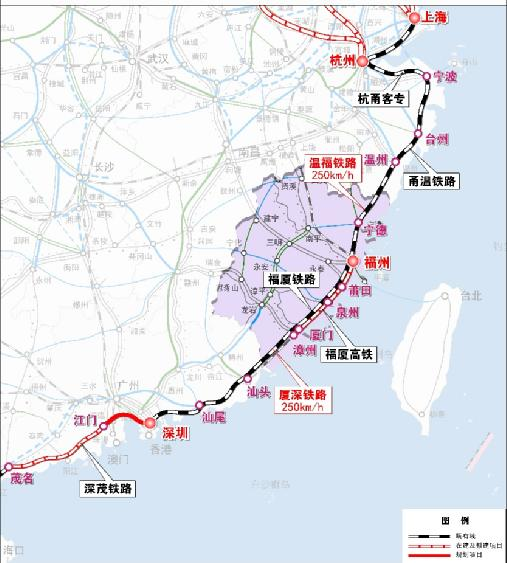 示意图.来源:《福建省中长期铁路网规划》